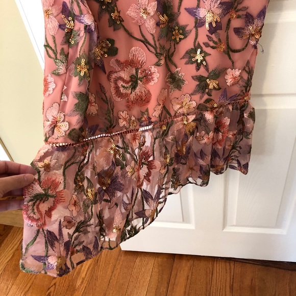 Marchesa Notte Flutter Cocktail Dress Sz 12 - Picture 6 of 10